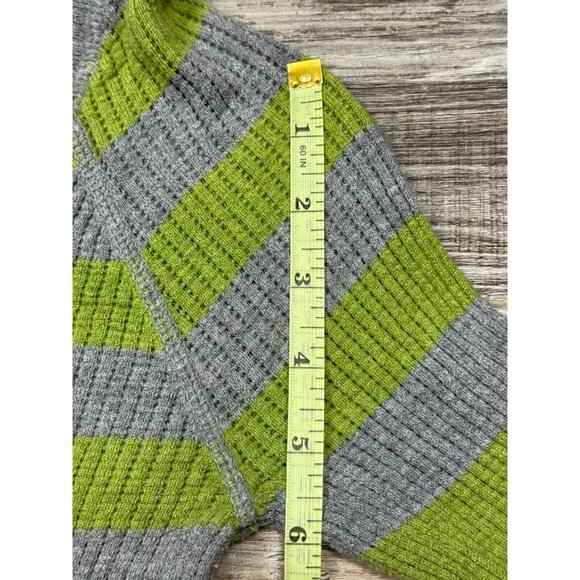Mossimo Supply Womens Gray Green Striped Long Sleeve Hooded Sweater Size Large - Picture 12 of 14